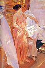 The Pink Robe by Joaquin Sorolla y Bastida